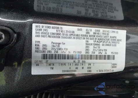 2018 Ford Focus Se from USA, damaged, VIN 1FADP3F27JL300213